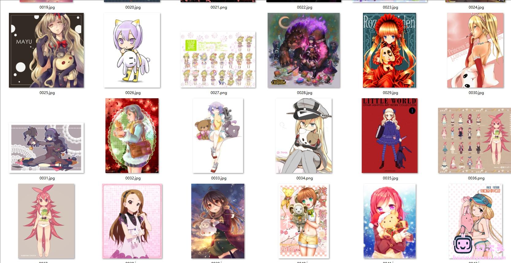 [专题图包]抱着布娃娃的少女 高清图片CG包[1990P]