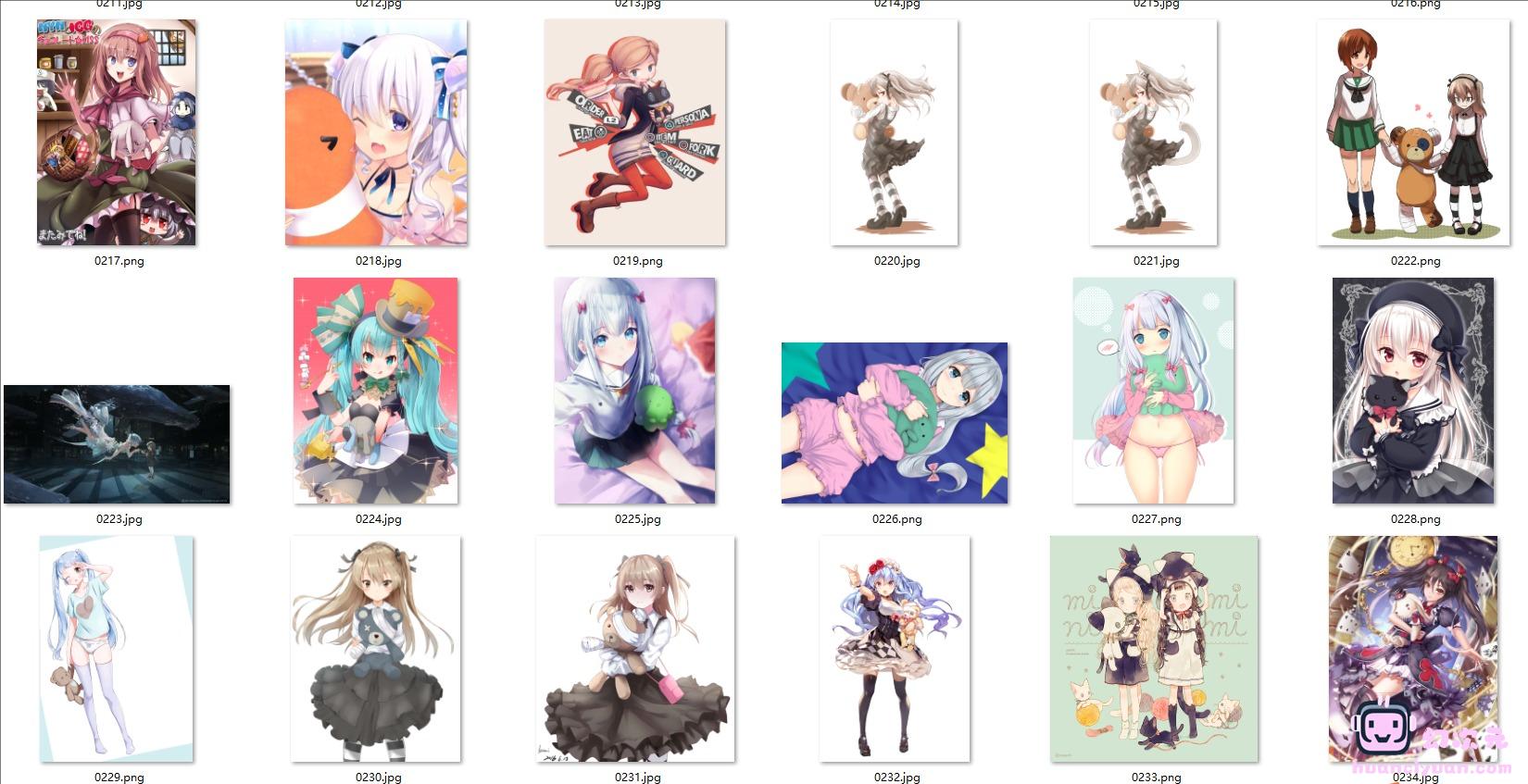 [专题图包]抱着布娃娃的少女 高清图片CG包[1990P]