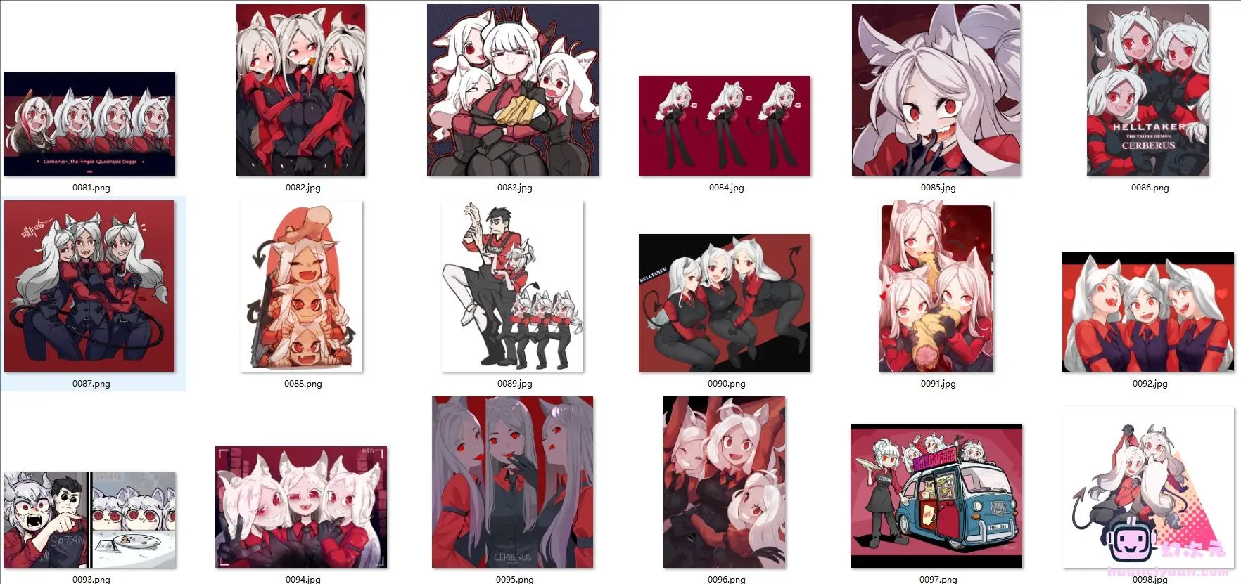 [helltaker(地狱把妹王)]恶魔三姐妹(刻尔柏洛斯) 高清图片CG包[376P]