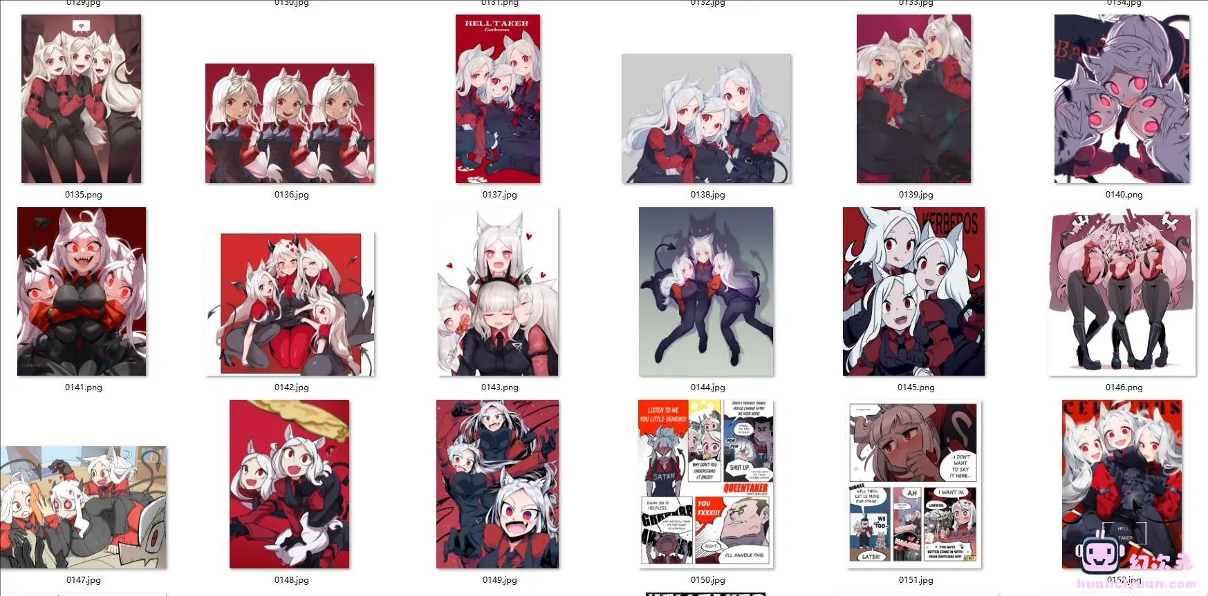 [helltaker(地狱把妹王)]恶魔三姐妹(刻尔柏洛斯) 高清图片CG包[376P]