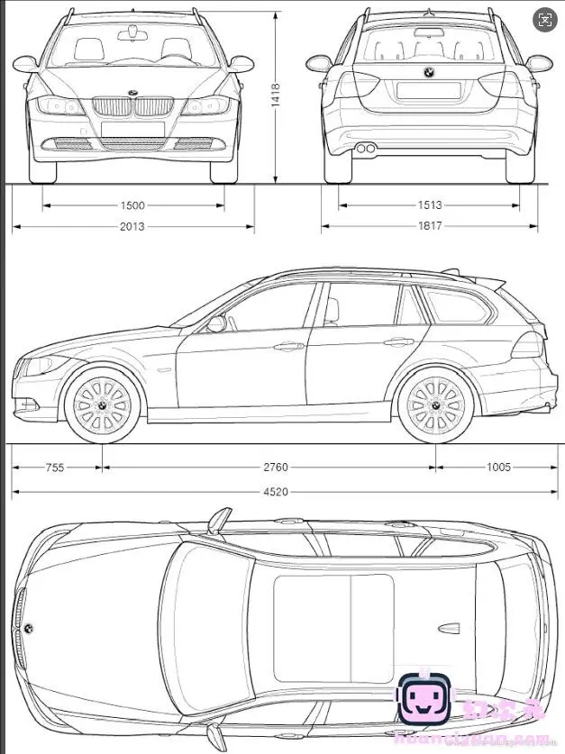 各大品牌汽车设计蓝图汽车平面图纸