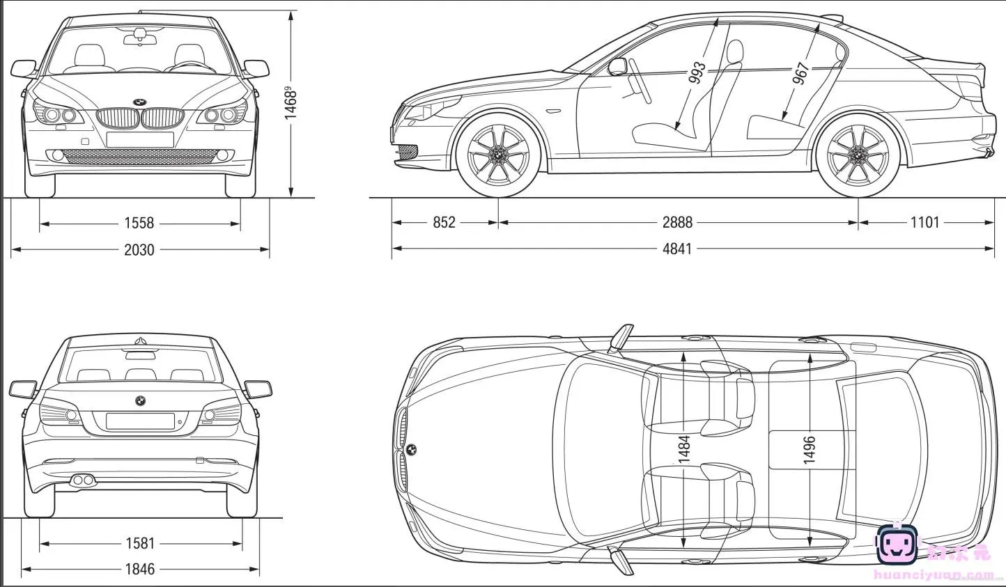 各大品牌汽车设计蓝图汽车平面图纸