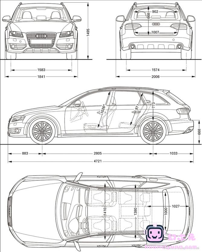 各大品牌汽车设计蓝图汽车平面图纸