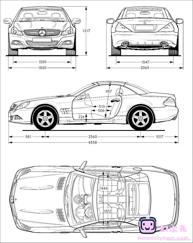 各大品牌汽车设计蓝图汽车平面图纸