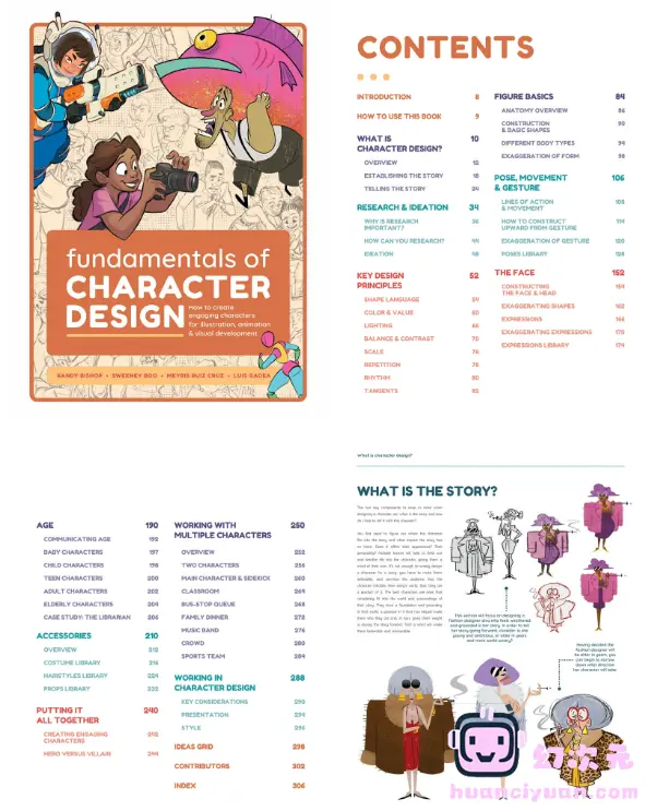 [漫画教程][英文]角色设计基础：如何为插图、动画和视觉开发创建引人入胜的角色[314P]