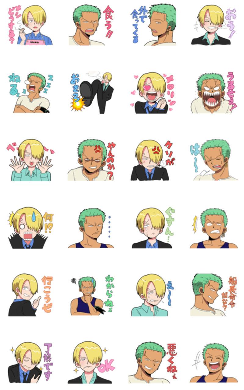 [表情包][江崎びす子]《海贼王(ONE PIECE 、航海王)》人气角色“索隆“和”山治”表情包[24P]
