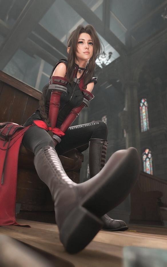 《最终幻想7RE》蒂法3D美图赏：与克劳德激情热吻！