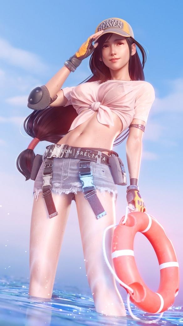 《最终幻想7RE》蒂法3D美图赏：与克劳德激情热吻！