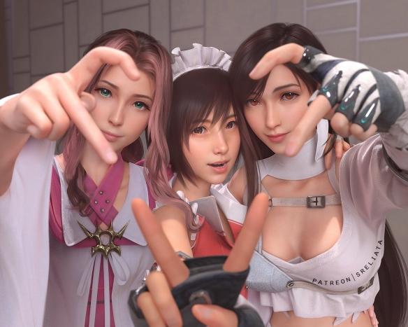 《最终幻想7RE》蒂法3D美图赏：与克劳德激情热吻！