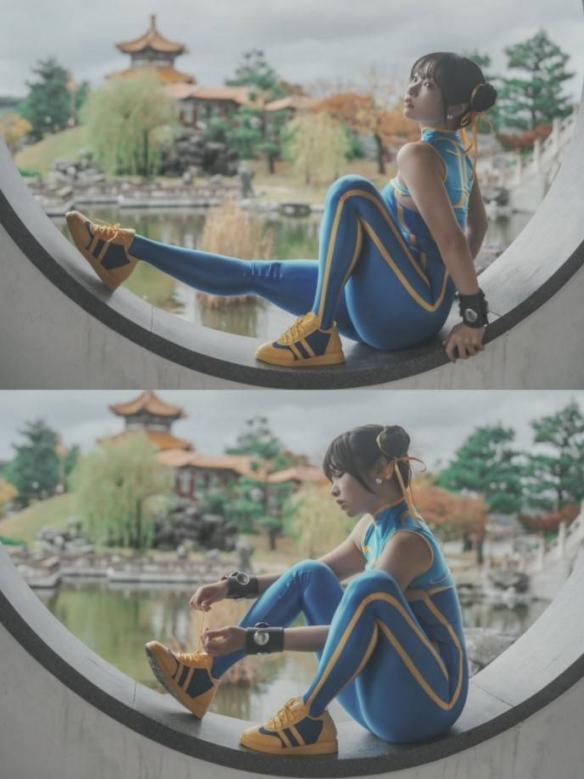 博主分享《街头霸王》春丽COS：大雷肉腿诱惑力拉满！